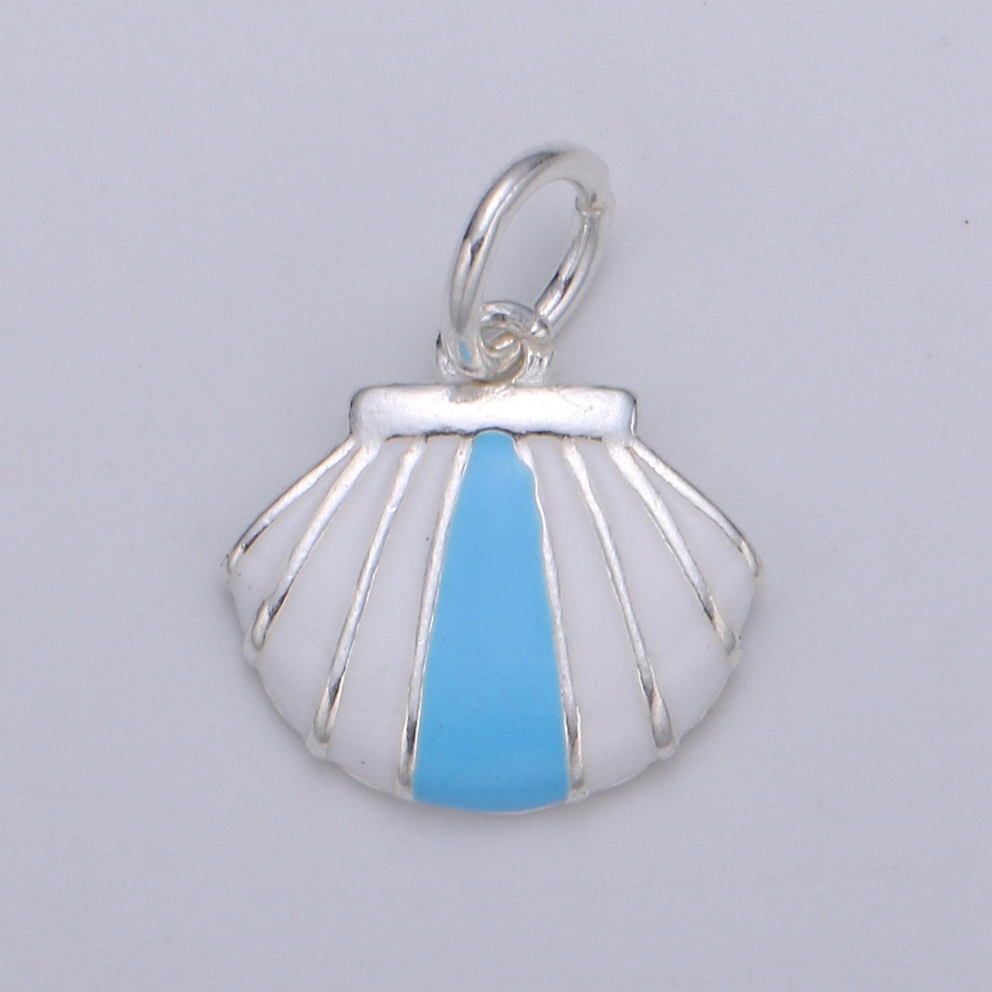 Sterling silver clam necklace pendant s925 silver shell clam charm pendant, silver shell pendant, nautical under the sea jewelry inspired