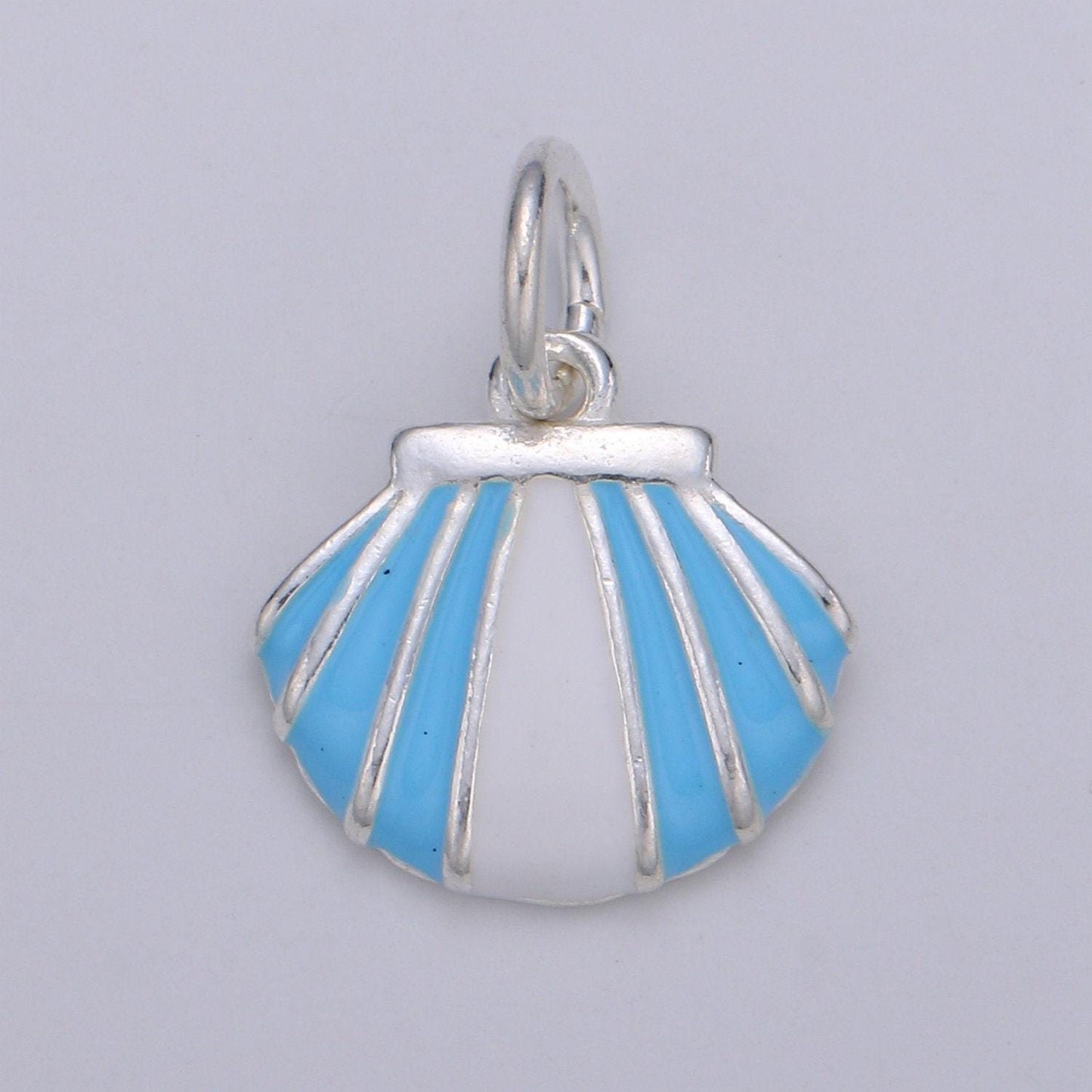 Sterling silver clam necklace pendant s925 silver shell clam charm pendant, silver shell pendant, nautical under the sea jewelry inspired