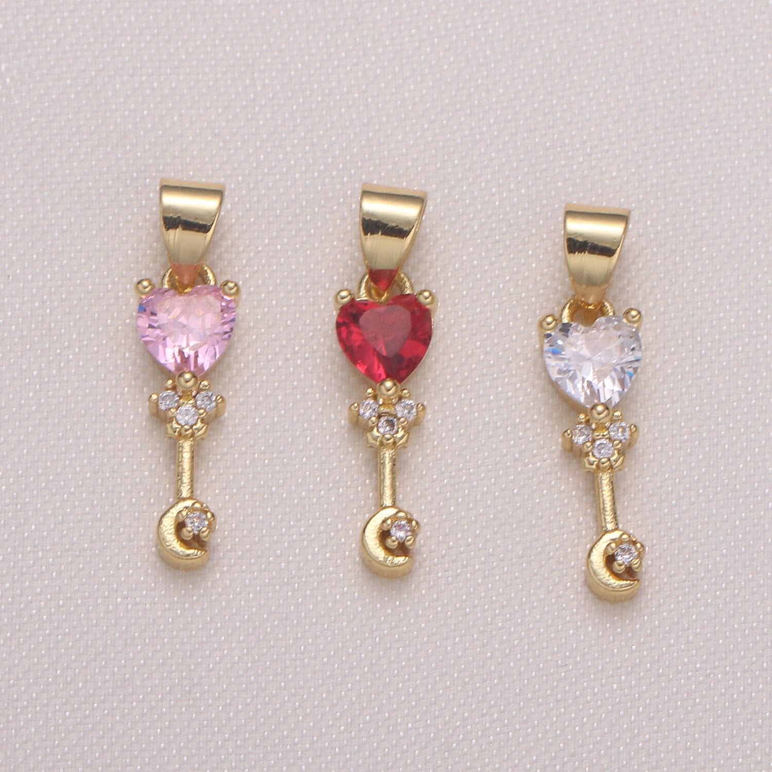 Heart moon star charms dainty celestial charm pendant for diy jewelry making accessaries micro pave crescent moon charm,-407,-588,-917