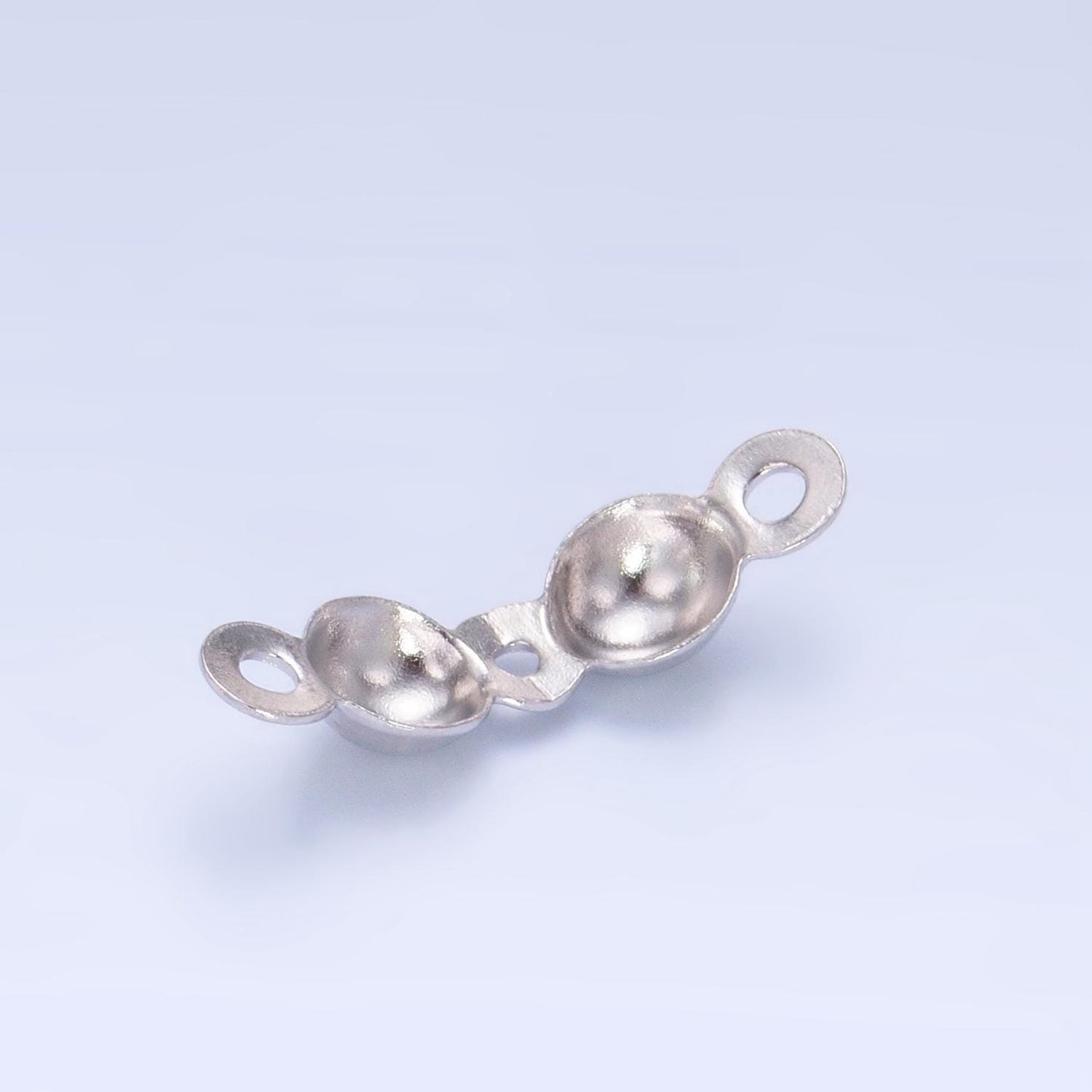 1pc sterling silver clamshell end tip beads 4.0mm diameter, s925 silver ball chain clasps for connector crimp beads | sl-514