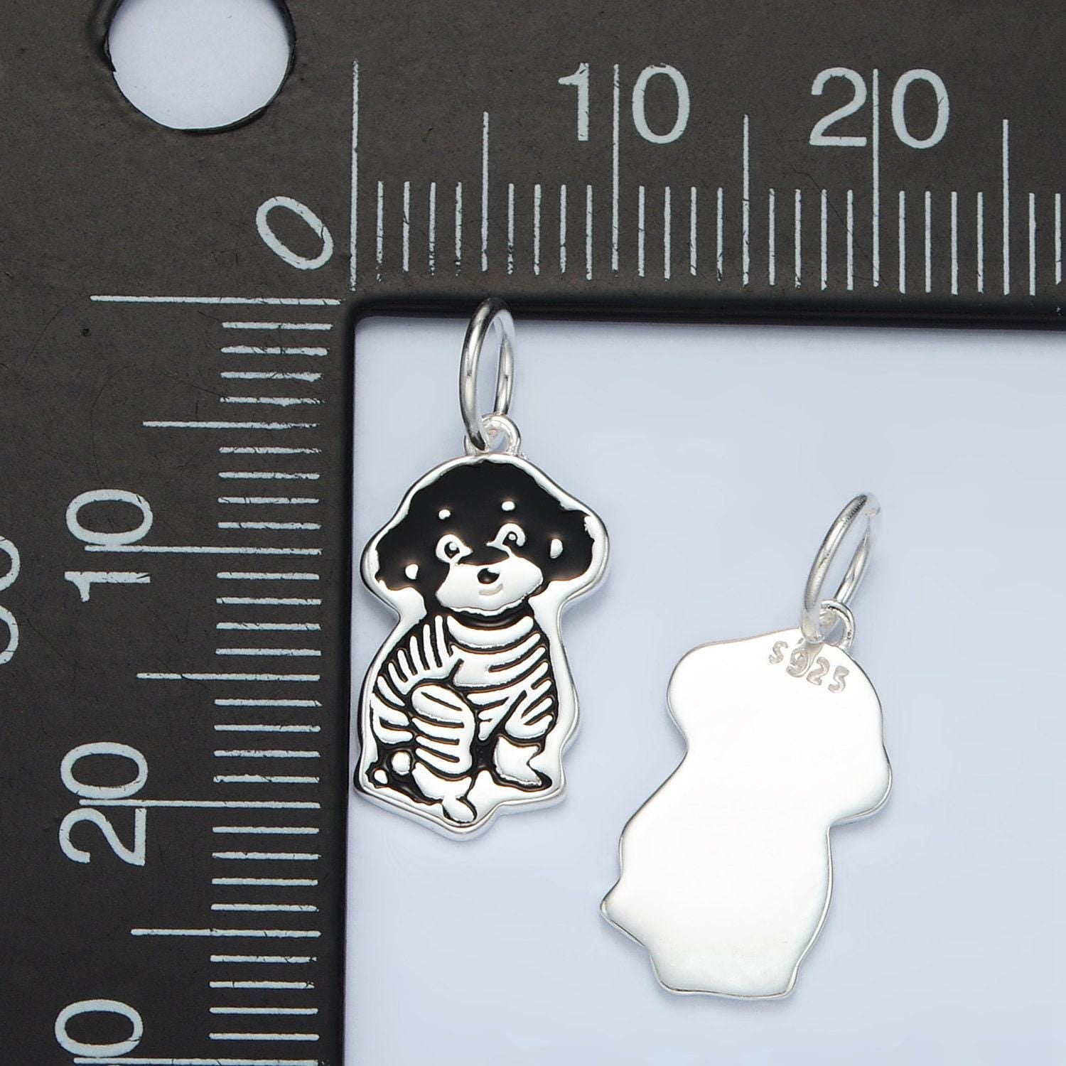 S925 sterling silver pet dog charm cute puppy pendant | sl502