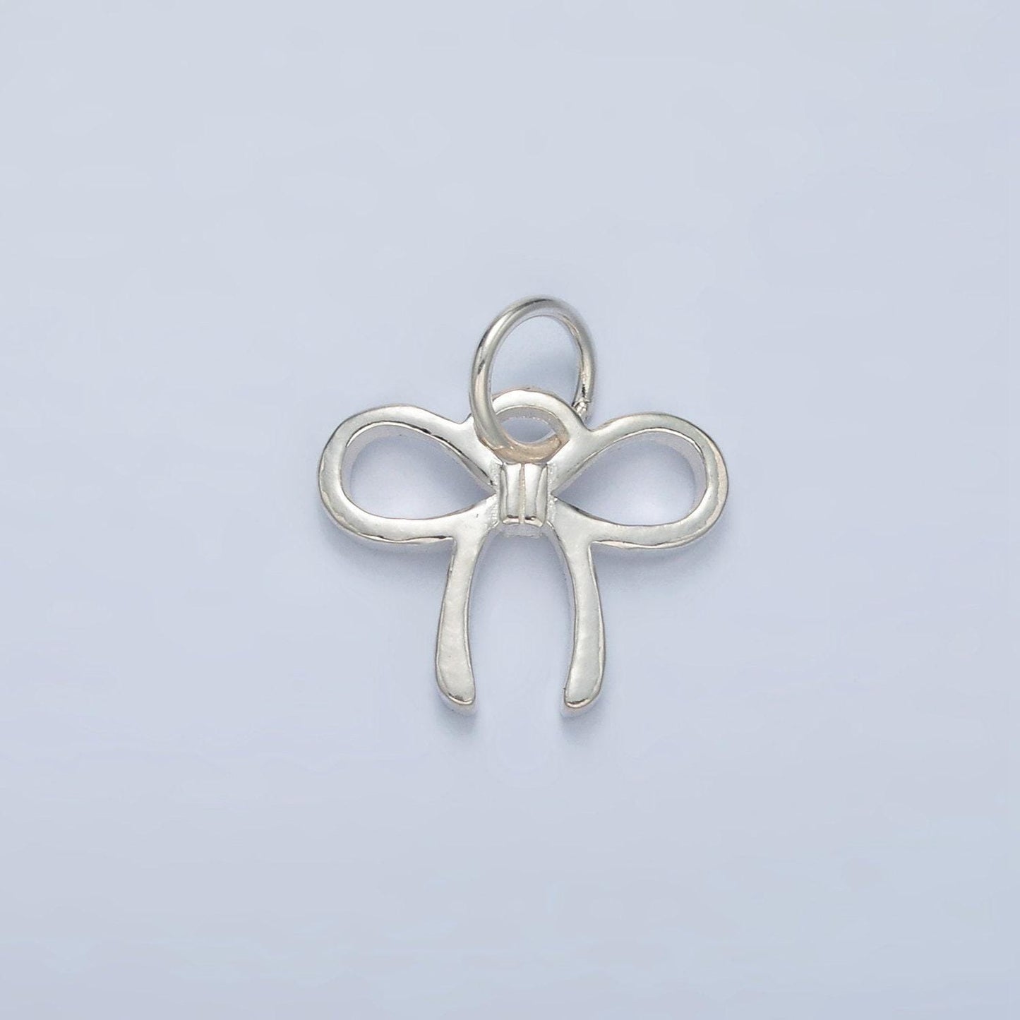 Mini silver bow charm for coquette girl jewelry bracelet earring necklace component add on charm s925 sterling silver finding sl501