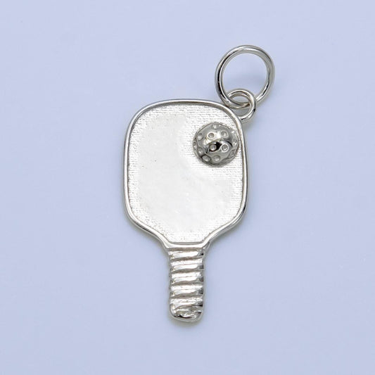 Dainty pickle ball charm in 925 sterling silver pendant sports paddle pendant sl-497