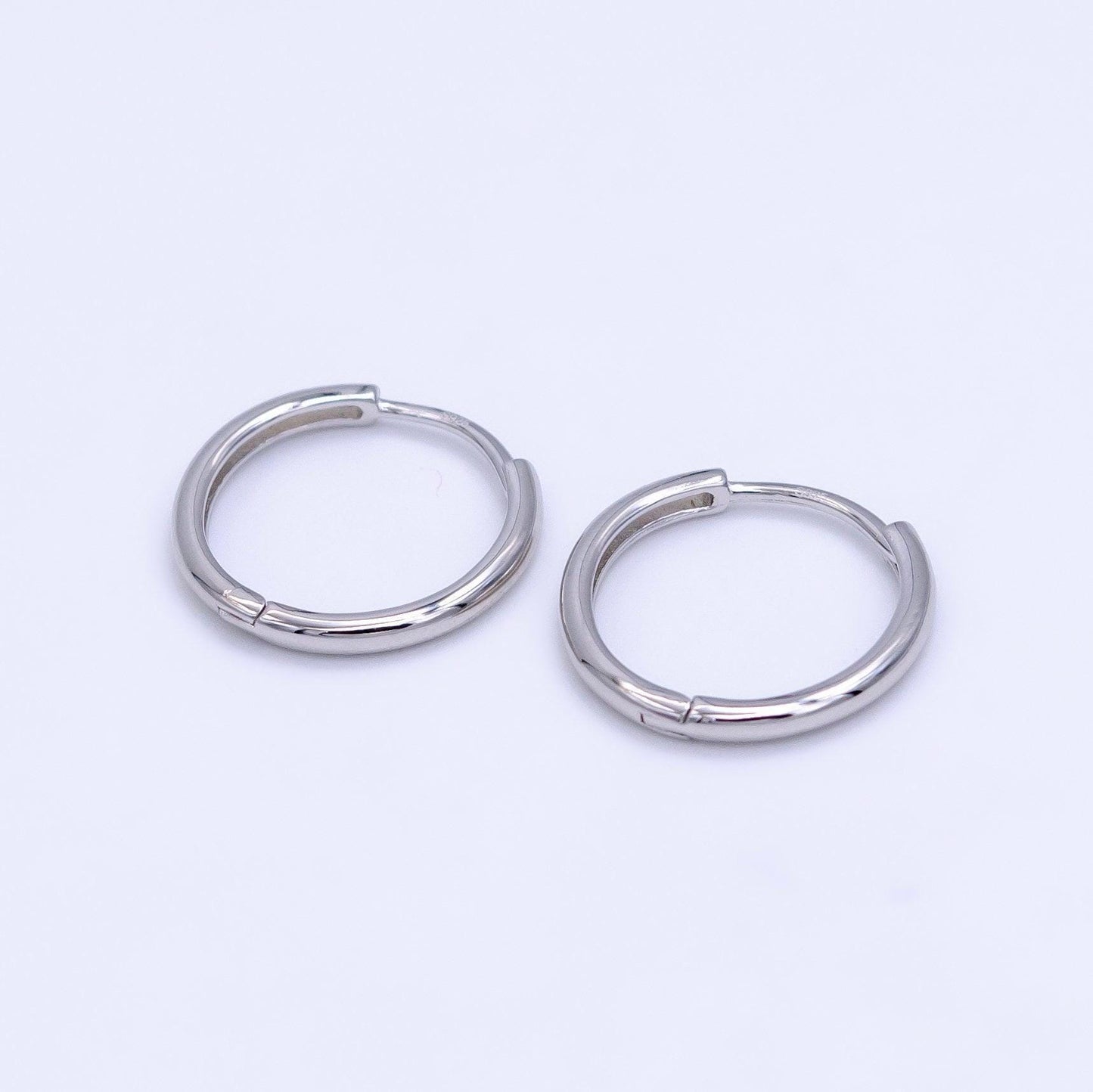 Minimalist sterling silver hoop earrings 15.5mm classic hoop earrings lightweight stackable earrings mother day gift idea sl-495
