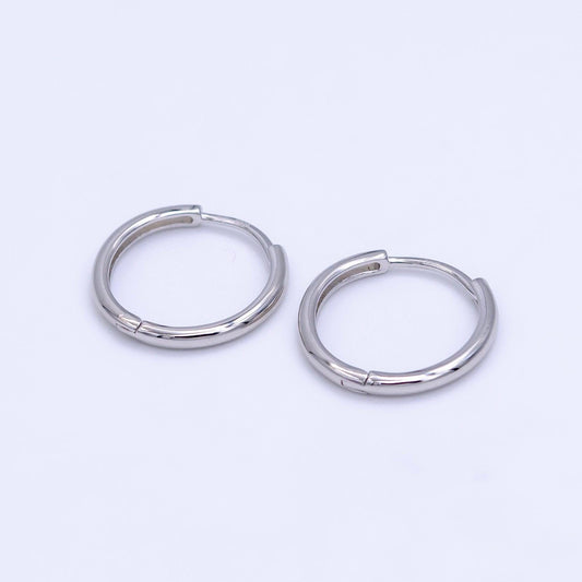 Minimalist sterling silver hoop earrings 15.5mm classic hoop earrings lightweight stackable earrings mother day gift idea sl-495
