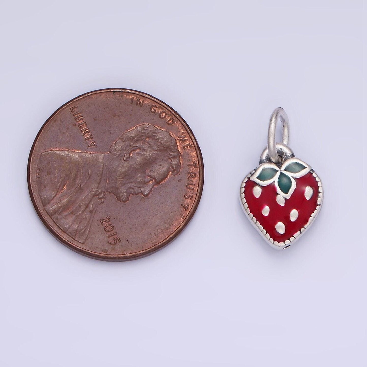 Mini s925 sterling silver enamel red strawberry charm for coquette girl jewelry bracelet earring necklace component add on fruit charm sl496