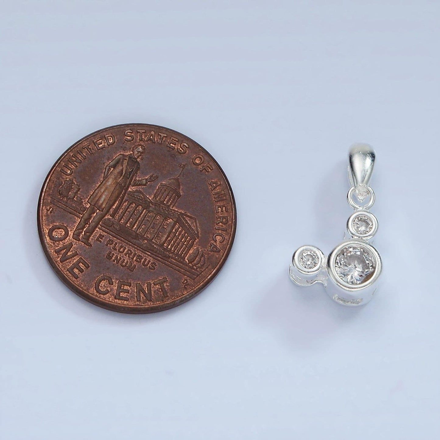 S925 sterling silver triple clear cz bezel mouse animal pendant bubble charm bracelet charm | sl-469