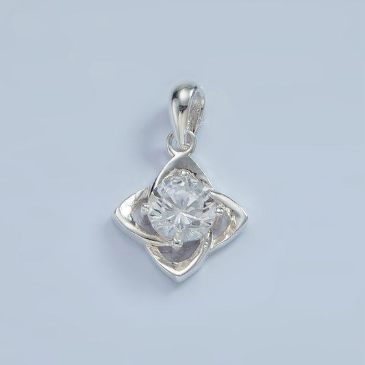 Sterling silver s925 cz open flower petal charm | sl-467