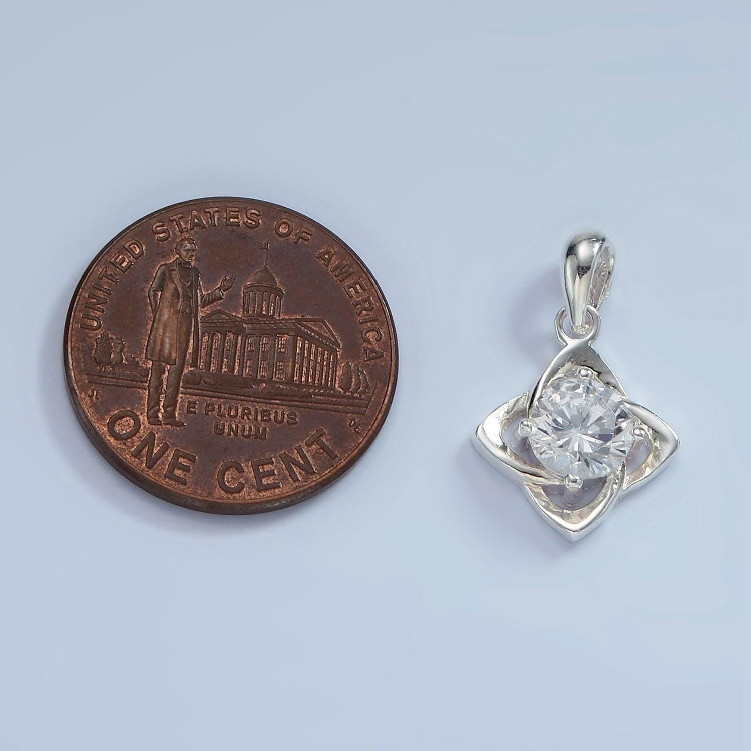 Sterling silver s925 cz open flower petal charm | sl-467