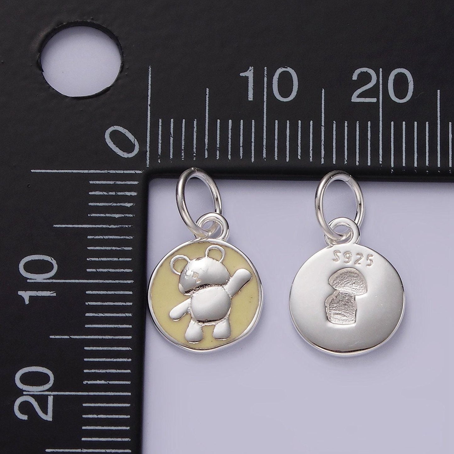 Mini s925 sterling silver baby bear charm for necklace bracelet component sl437