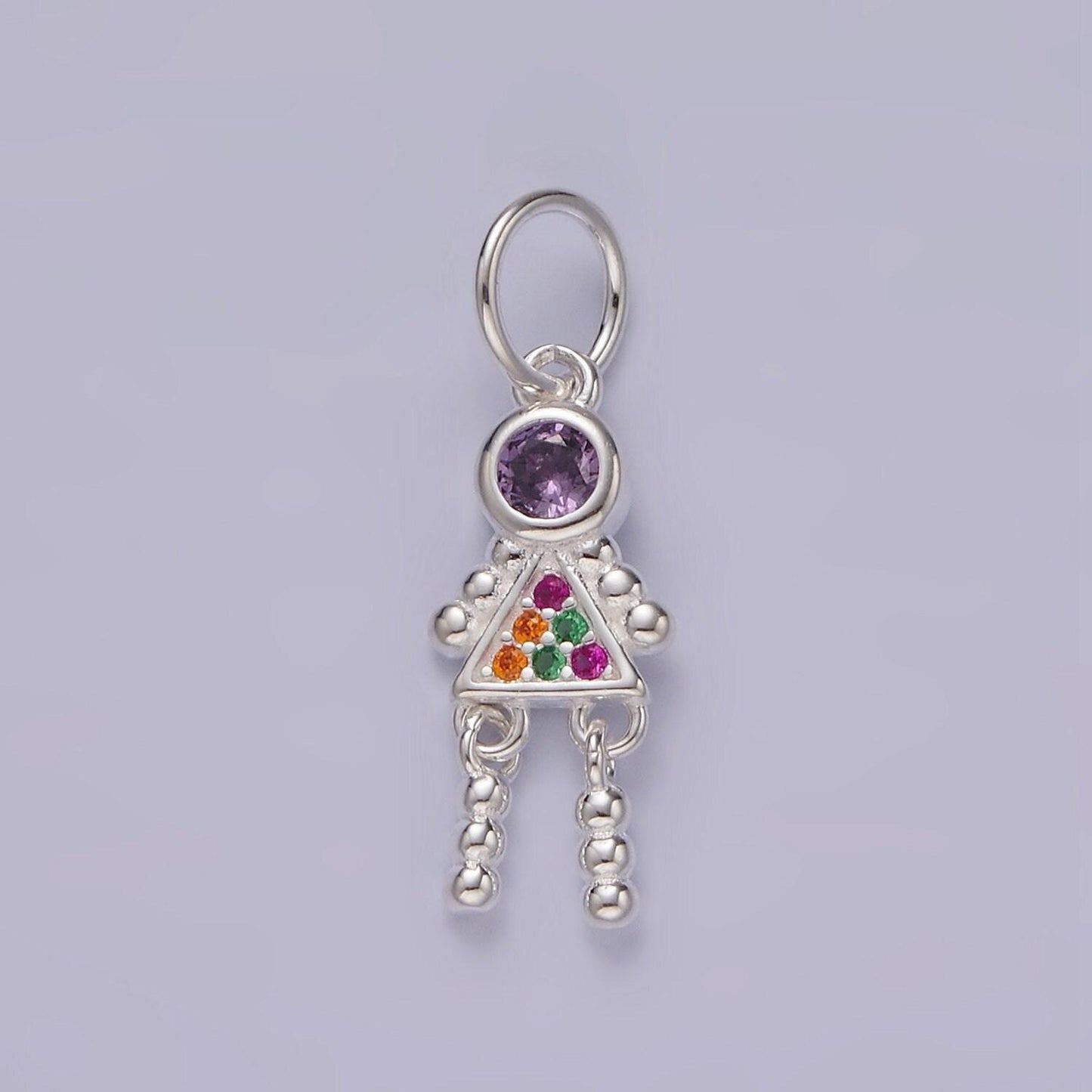 Sterling silver robot charm s925 silver robot charm cubic girl astronaut charm for necklace bracelet charm silver findings sl436