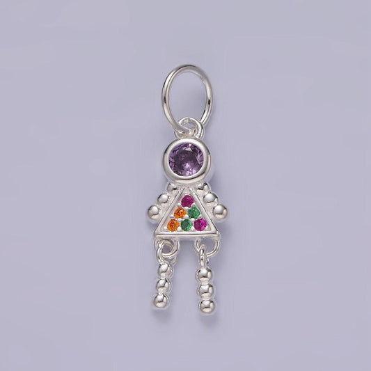 Sterling silver robot charm s925 silver robot charm cubic girl astronaut charm for necklace bracelet charm silver findings sl436