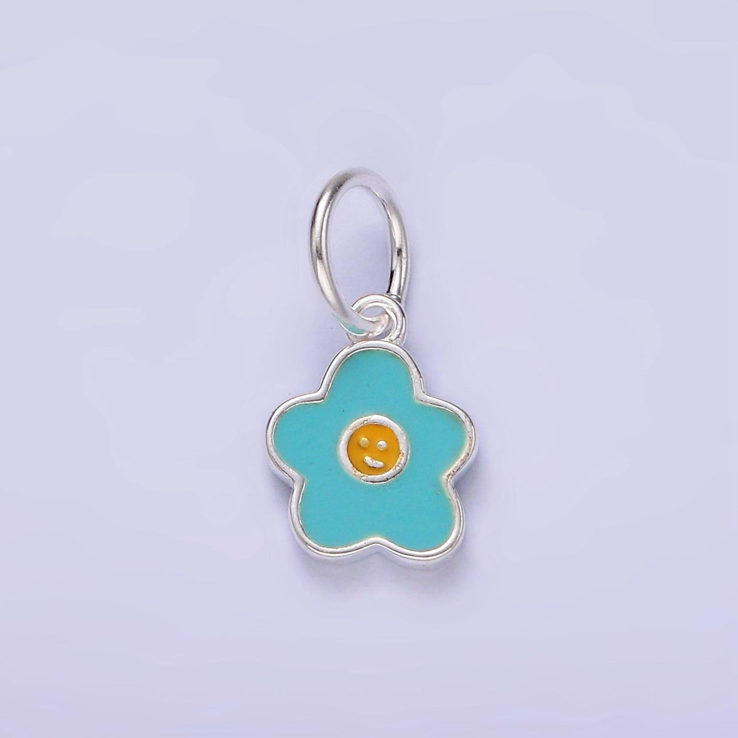 S925 blue daisy charms for bracelet necklace pendant | sl-421