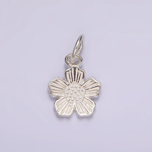 S925 sterling silver clear cz geometric edged open flower pendant | sl-415