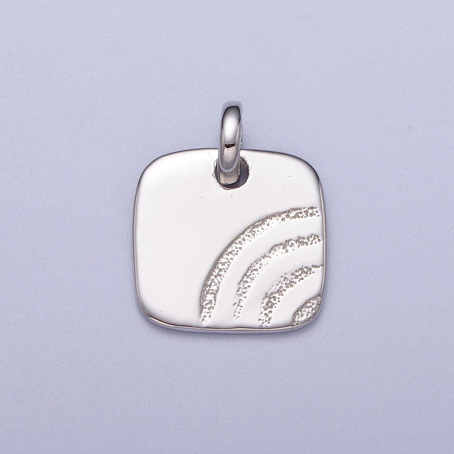 Mini silver heirloom square charm sun ray charm minimalist jewelry pendant for necklace bracelet component sl-397