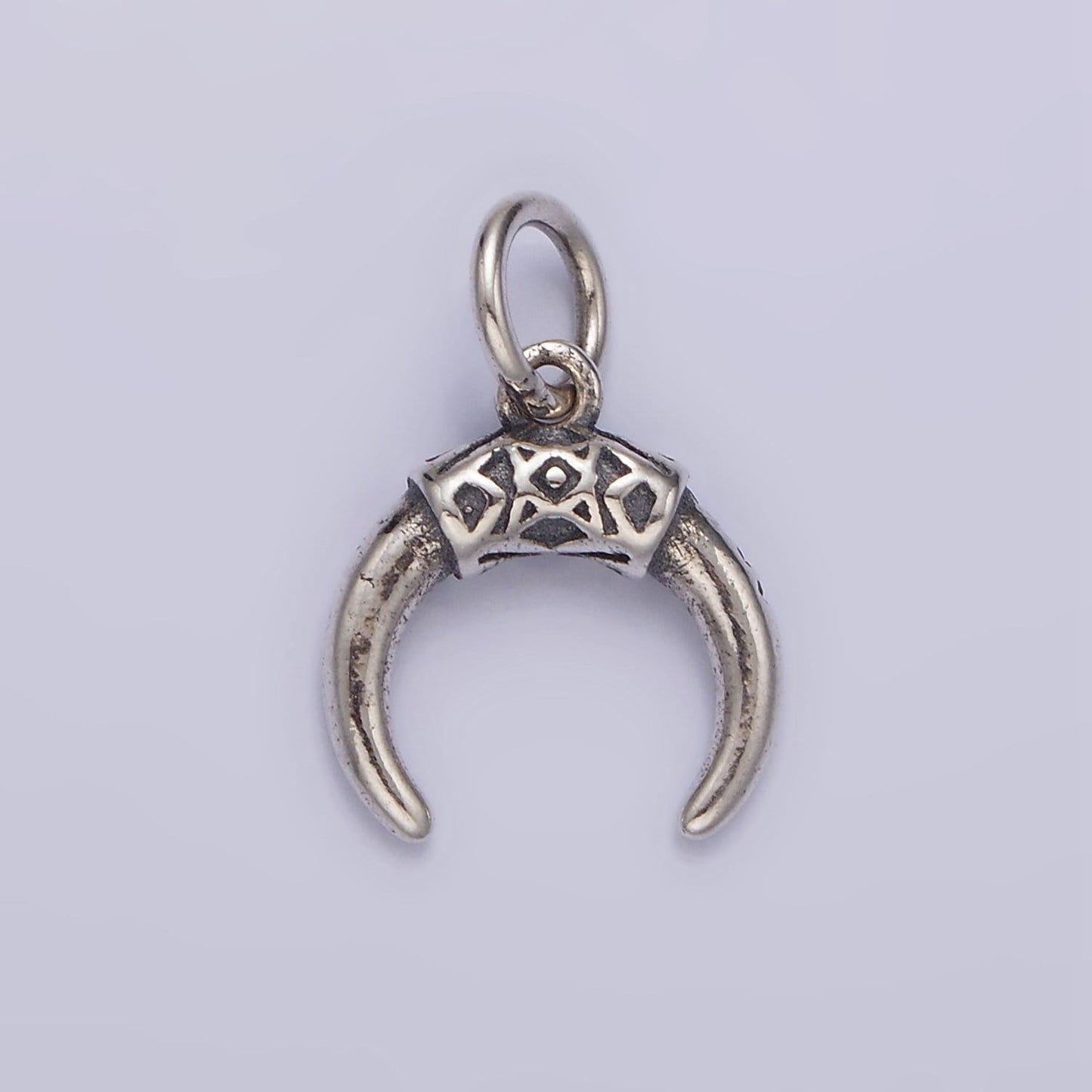 S925 sterling silver double horn pendant silver horn charm amulet talisman jewelry