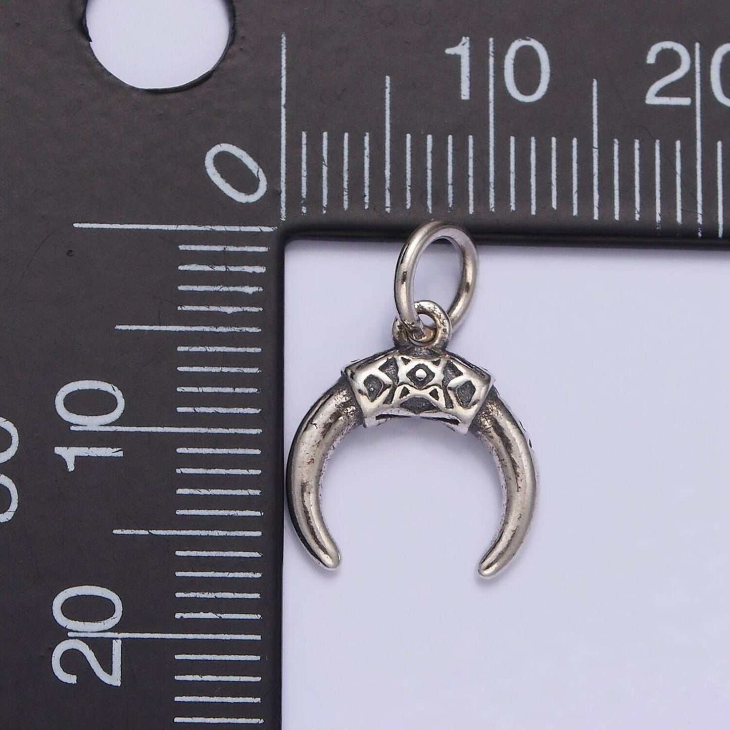 S925 sterling silver double horn pendant silver horn charm amulet talisman jewelry