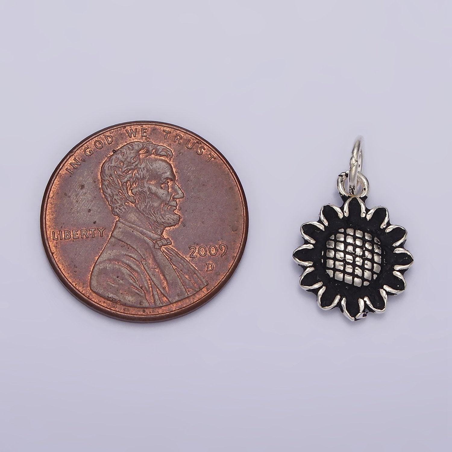 Sterling silver s925 sun flower charm | sl-364