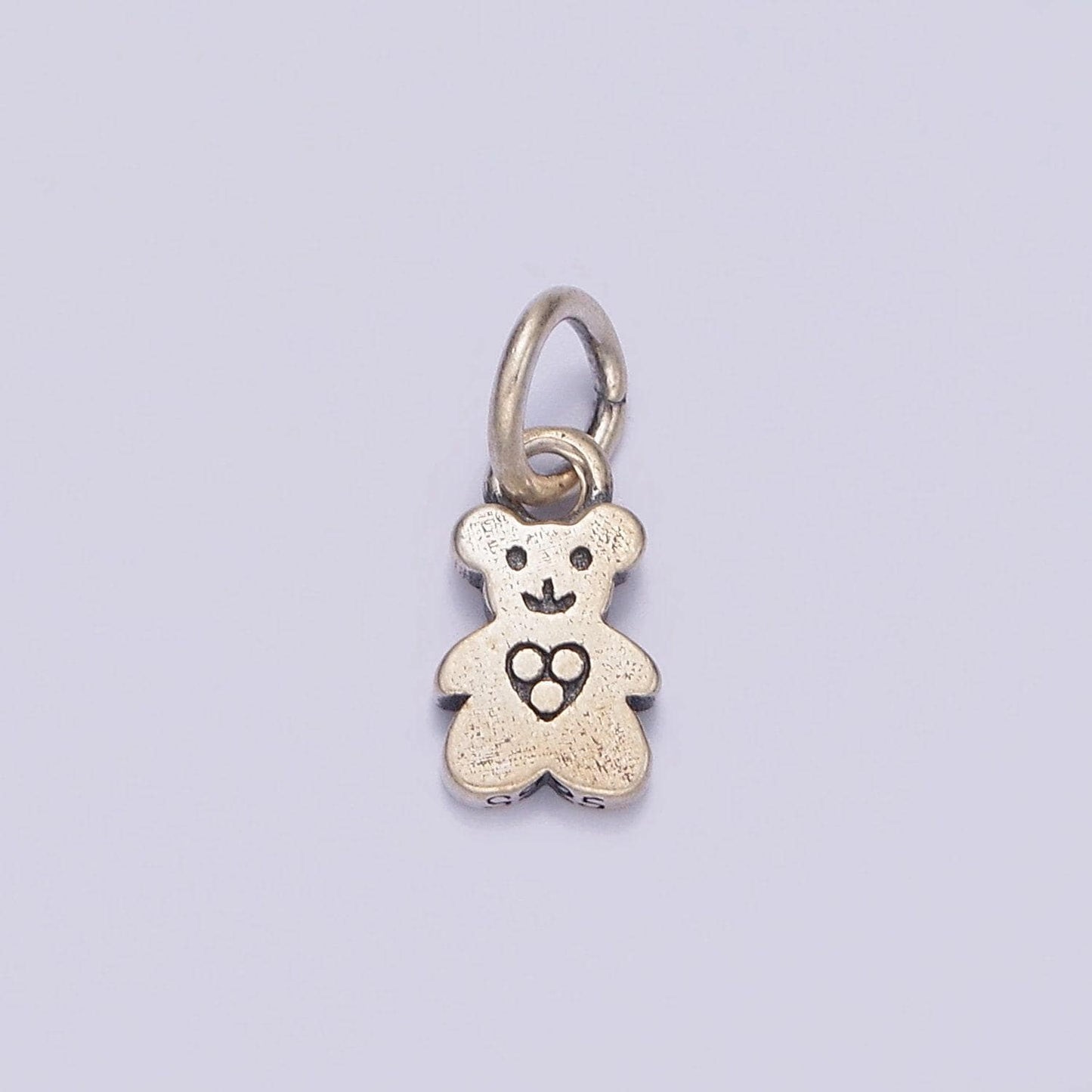Mini sterling silver teddy bear charms silver bear charm for fun bracelet charm jewelry supplies sl-360