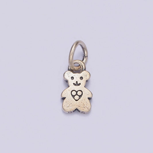 Mini sterling silver teddy bear charms silver bear charm for fun bracelet charm jewelry supplies sl-360