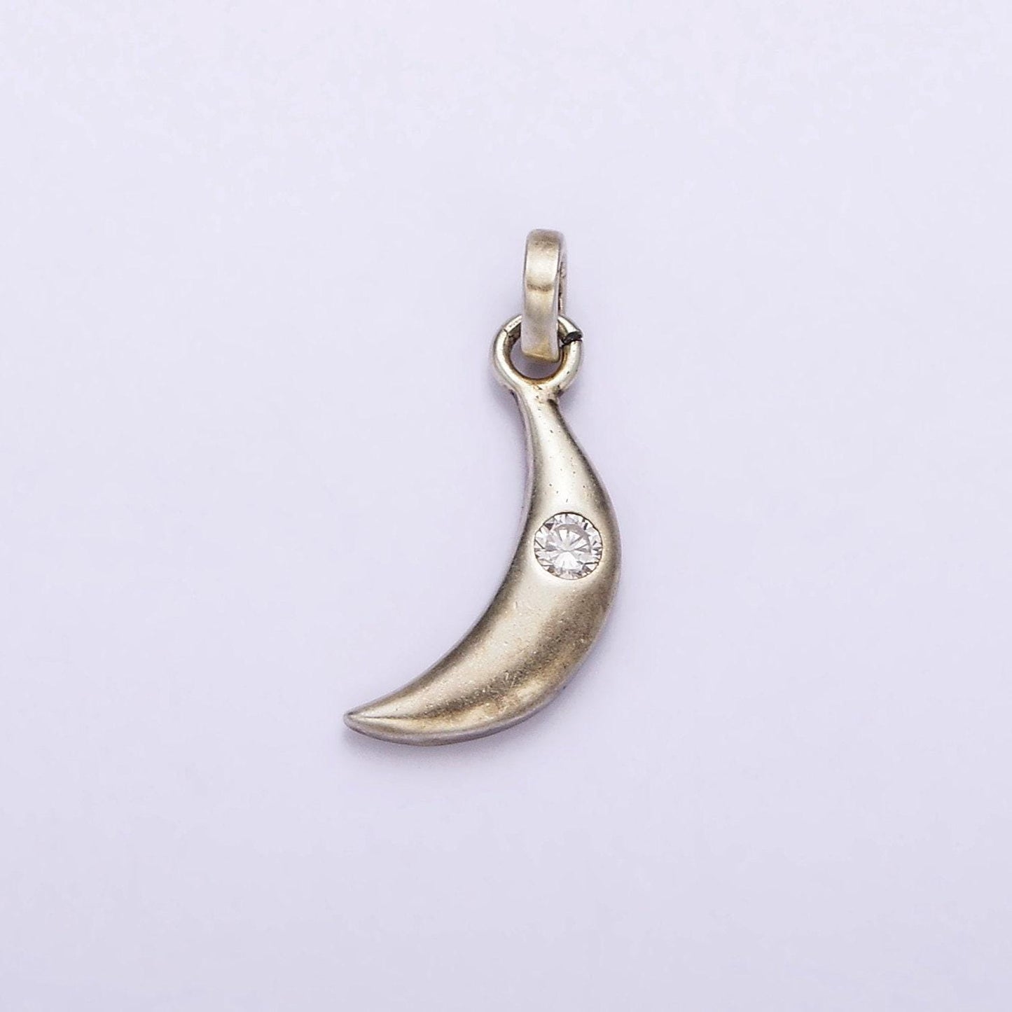 Dainty crescent moon charm in 925 sterling silver pendant celestial jewelry sl-336