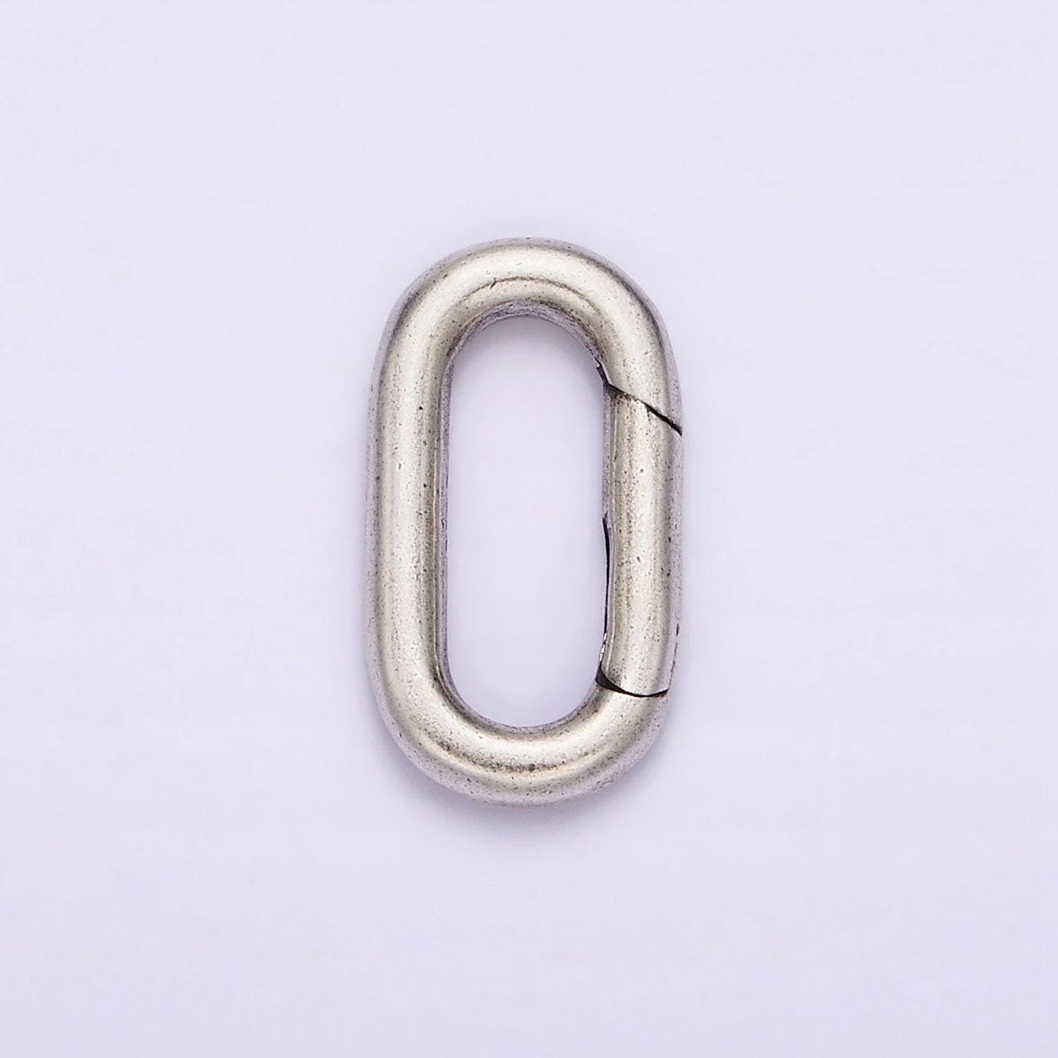 S925 sterling silver hinged oval push gate ring clasp charm pendants interchangeable connectors sl-306