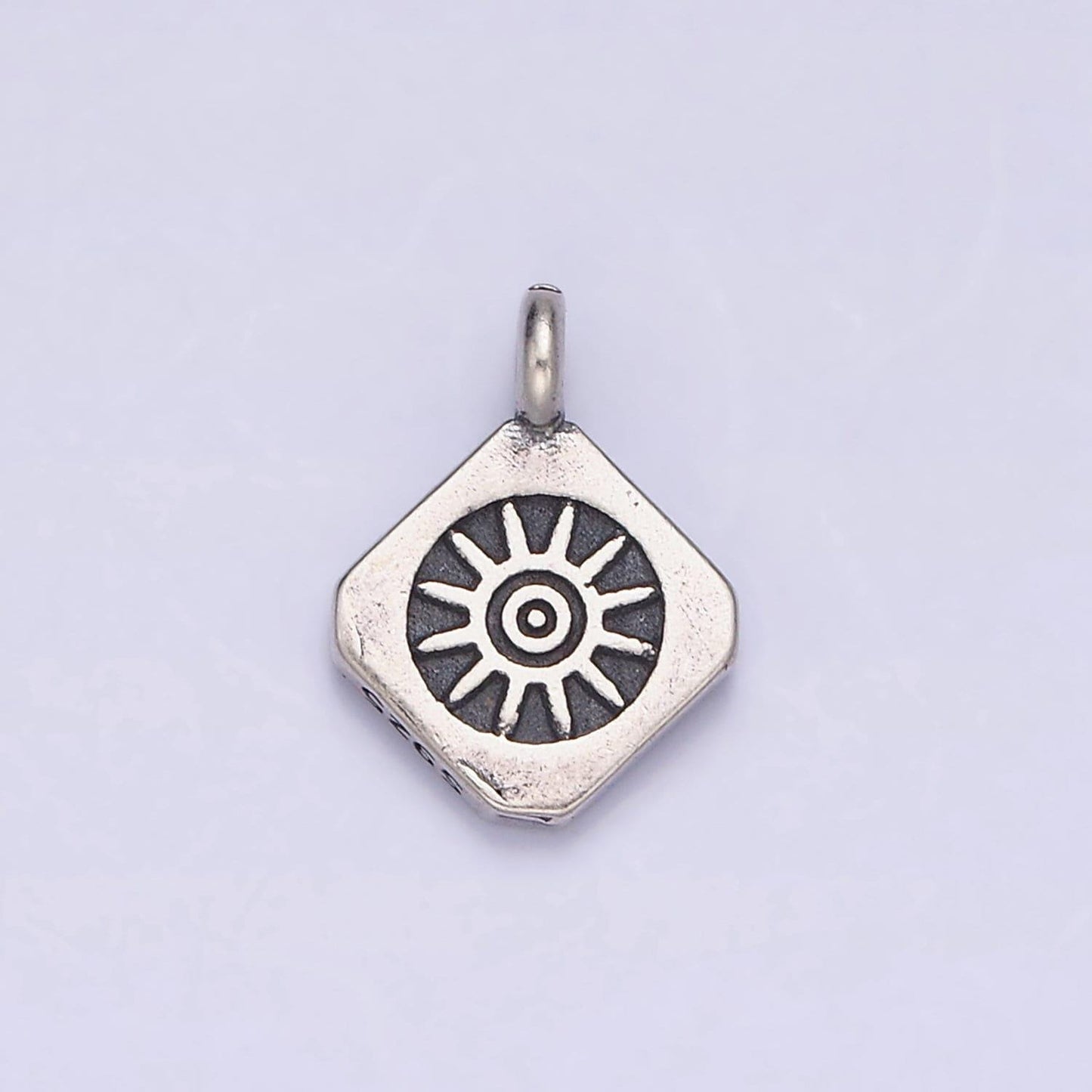 Sterling silver s925 celestial sun rounded rhombus charm | sl-280