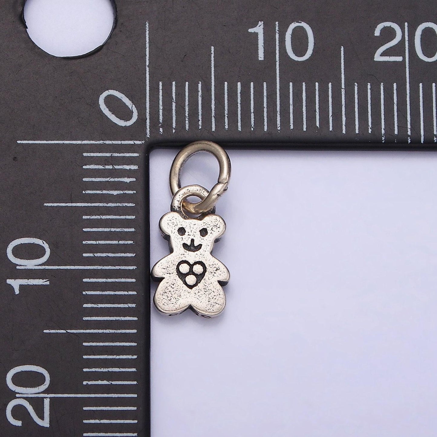 Small sterling silver teddy bear face charms, silver bear charm for kids bracelet charm jewelry supplies sl-279