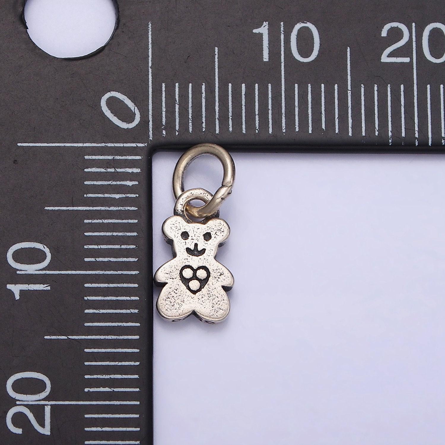 Small sterling silver teddy bear face charms, silver bear charm for kids bracelet charm jewelry supplies sl-279