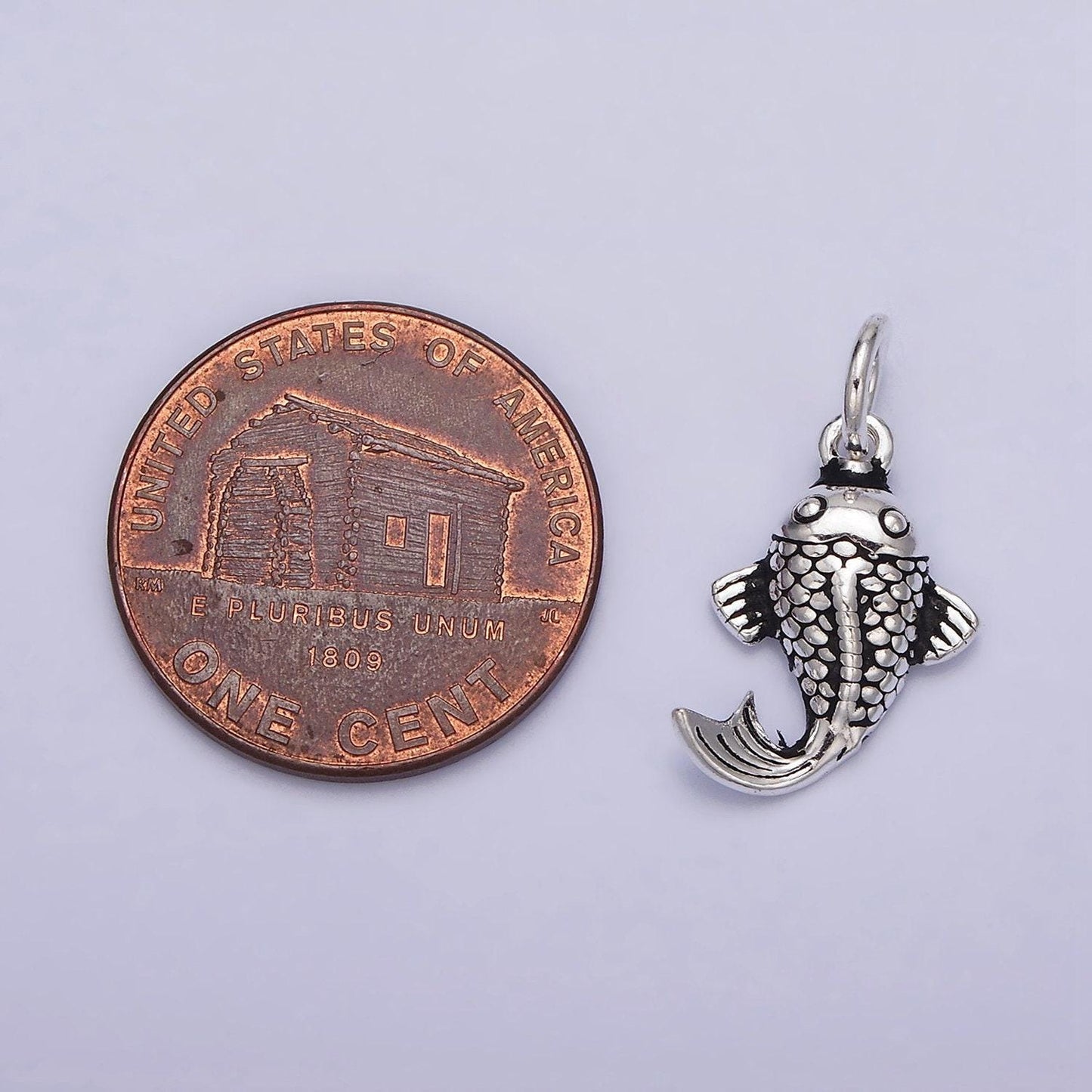 Sterling silver s925 koi gold fish aquarium pet animal charm | sl-271