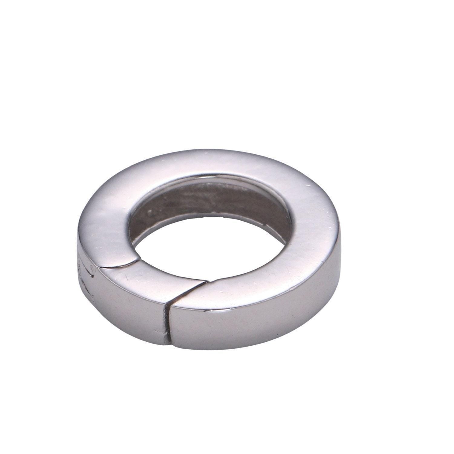1 pc 925 sterling silver spring gate ring, 13.7mm push gate ring, charm holder clasp for connector, wristlet holder