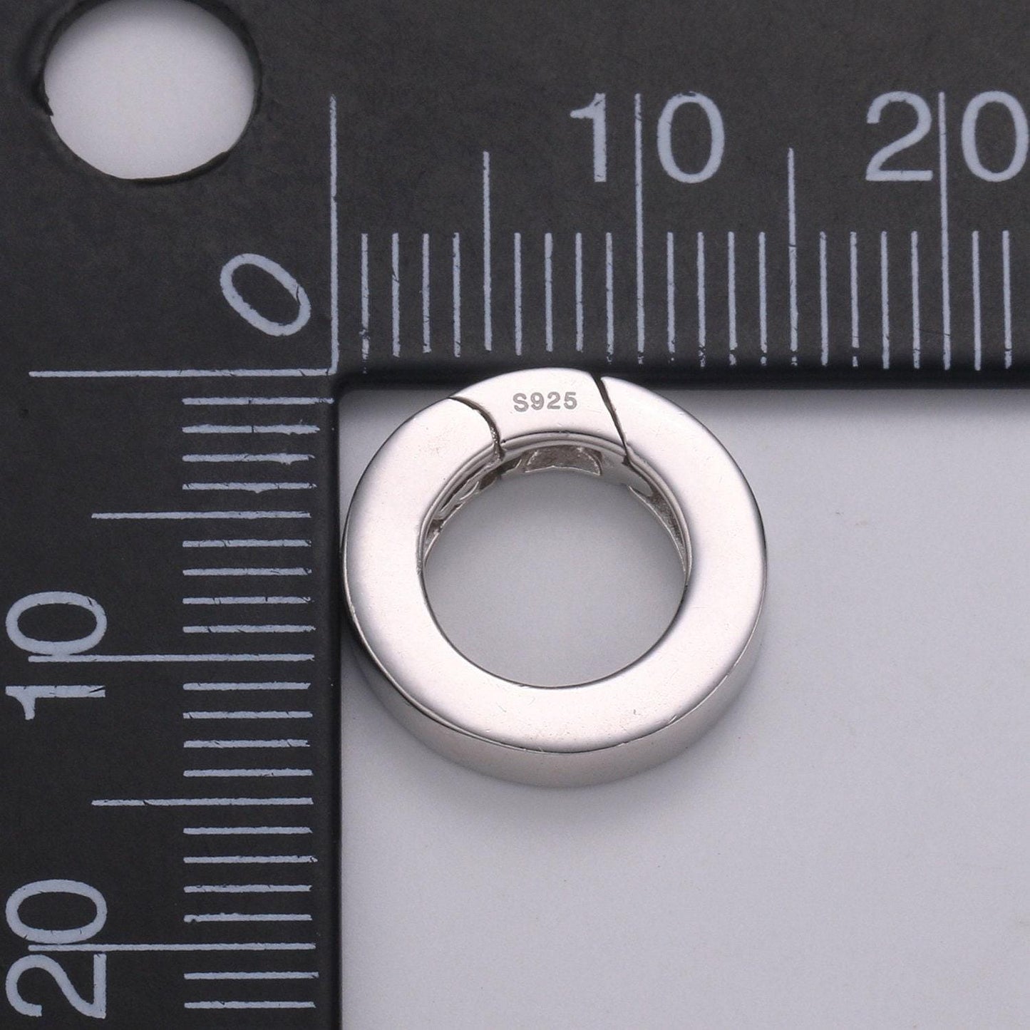 1 pc 925 sterling silver spring gate ring, 13.7mm push gate ring, charm holder clasp for connector, wristlet holder