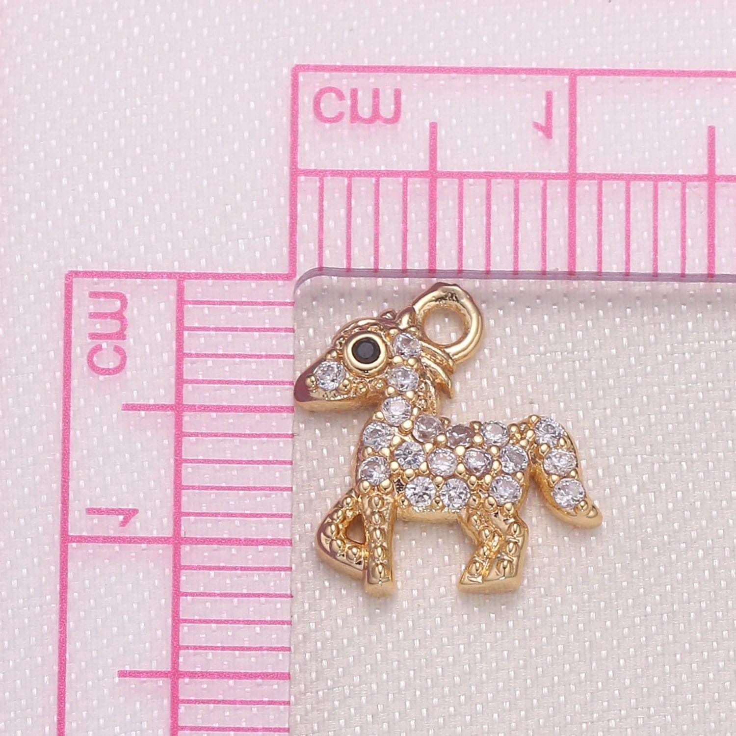 12x12mm tiny horse charm pendant, pony charm necklace bracelet earring charms, animal lover kids jewelry gold plated pendant -934