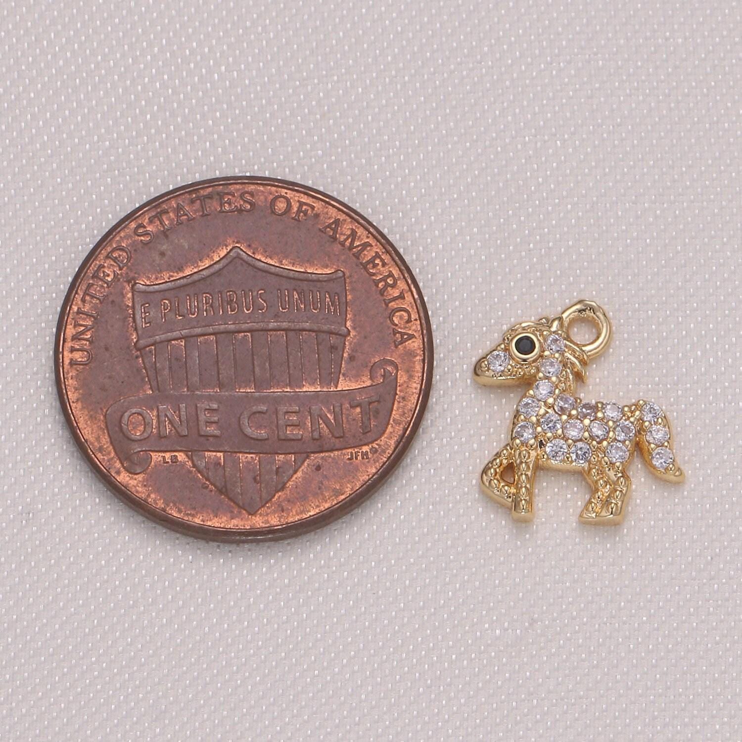 12x12mm tiny horse charm pendant, pony charm necklace bracelet earring charms, animal lover kids jewelry gold plated pendant -934