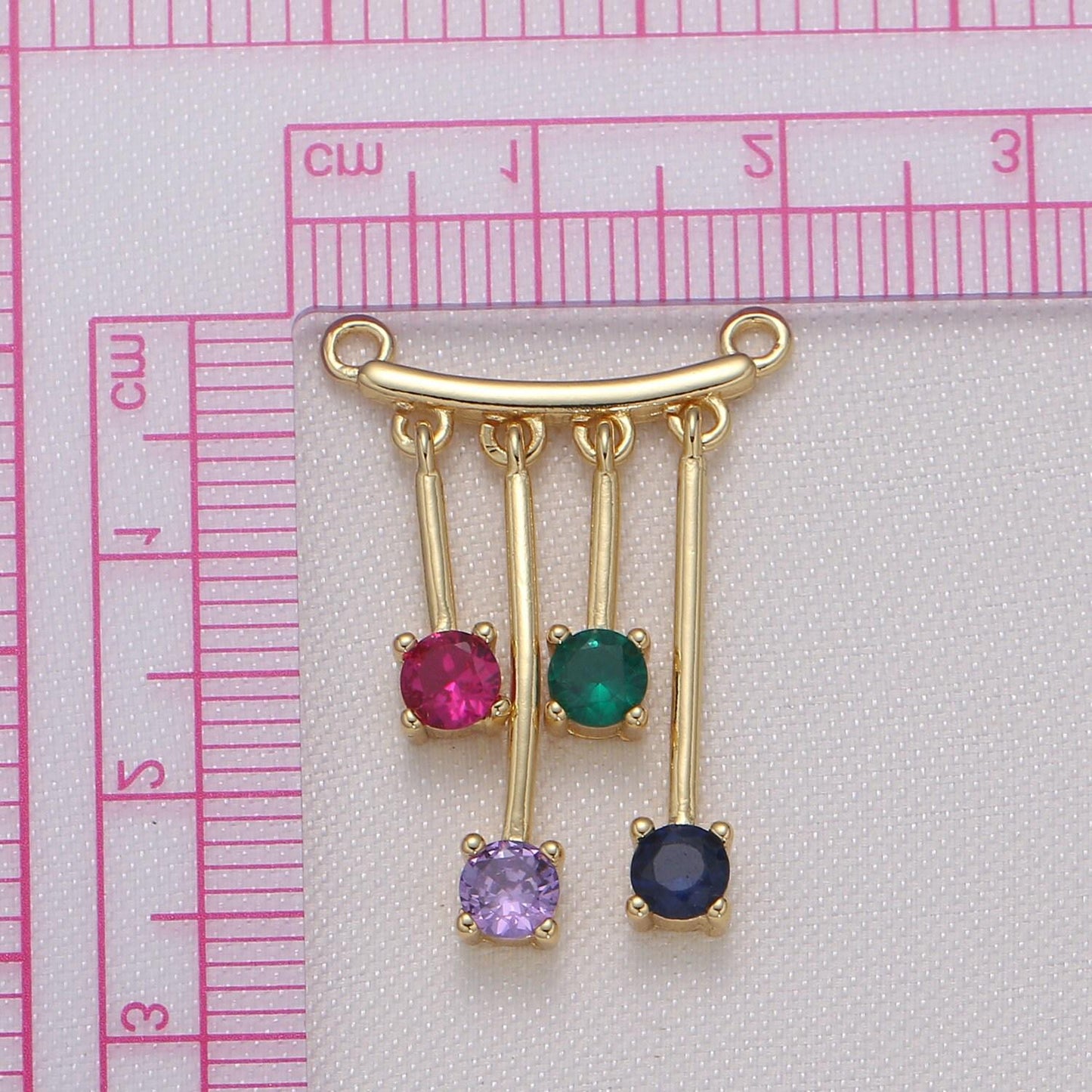 Mini dangle connector cz gold wind chimes charm link small minimalist jewelry making supplies for bracelet earring necklace -860