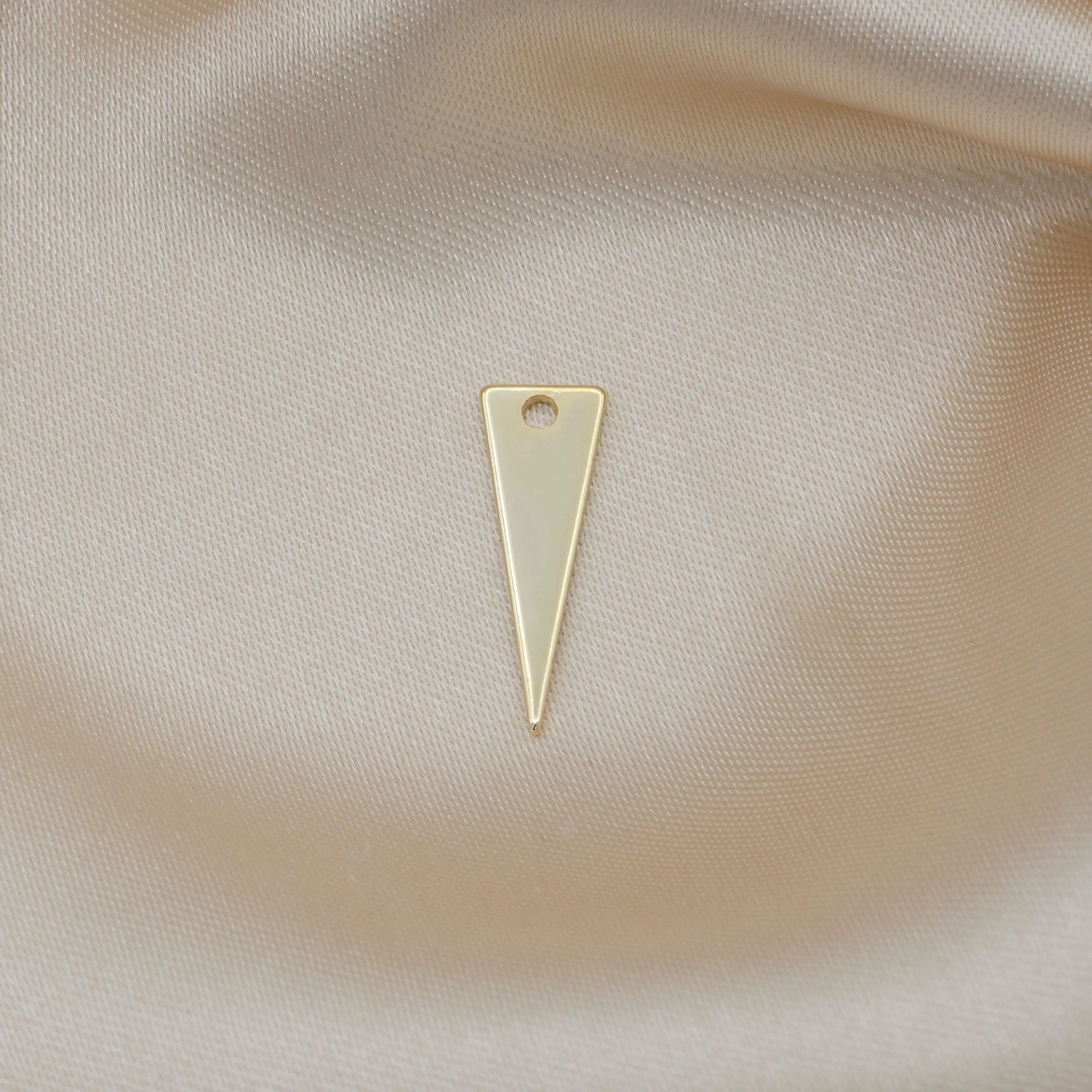 1pc triangle gold peg charm, spear pendant charm, charm for diy jewelry, -322