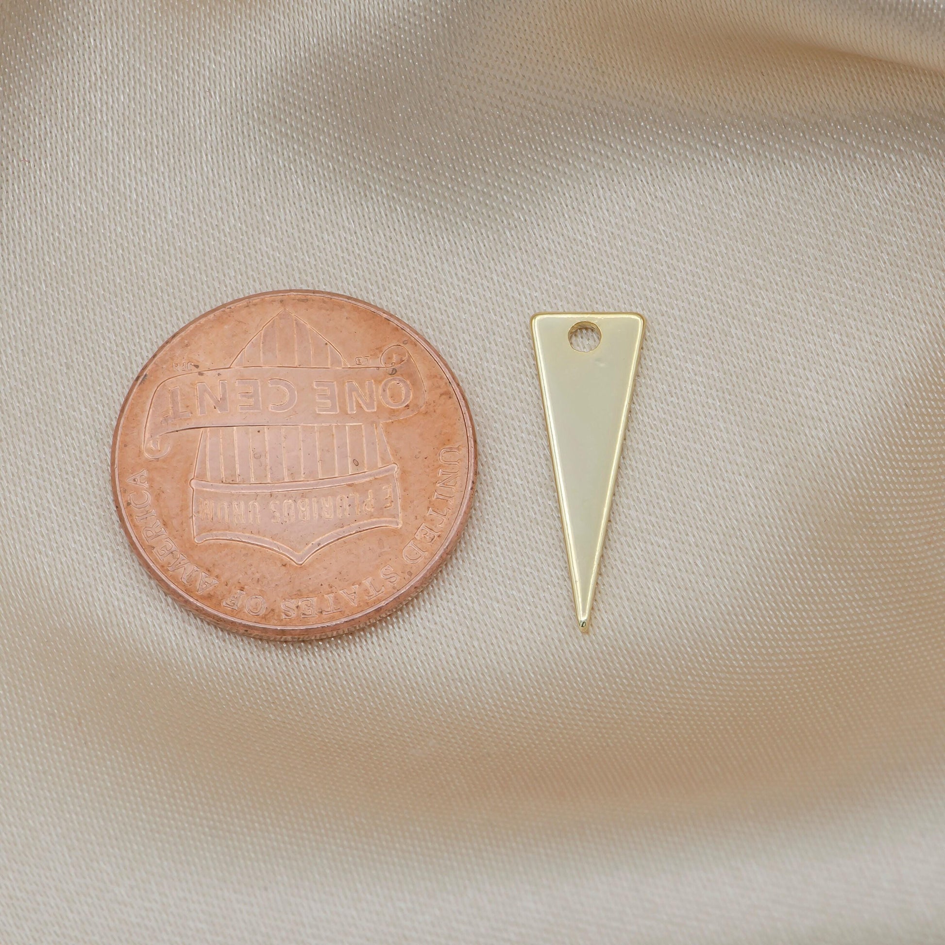 1pc triangle gold peg charm, spear pendant charm, charm for diy jewelry, -322