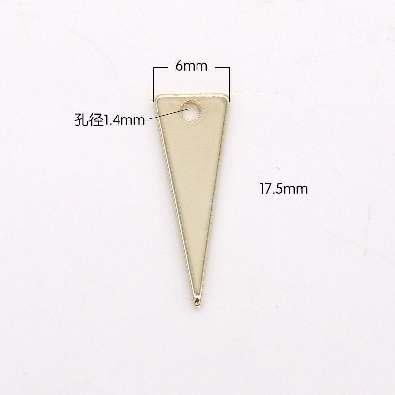 1pc triangle gold peg charm, spear pendant charm, charm for diy jewelry, -322