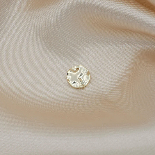 8mm round hammered gold charm dainty craft supplies for necklace bracelet jewelry, geometric charm jewelry making supply diy, 312