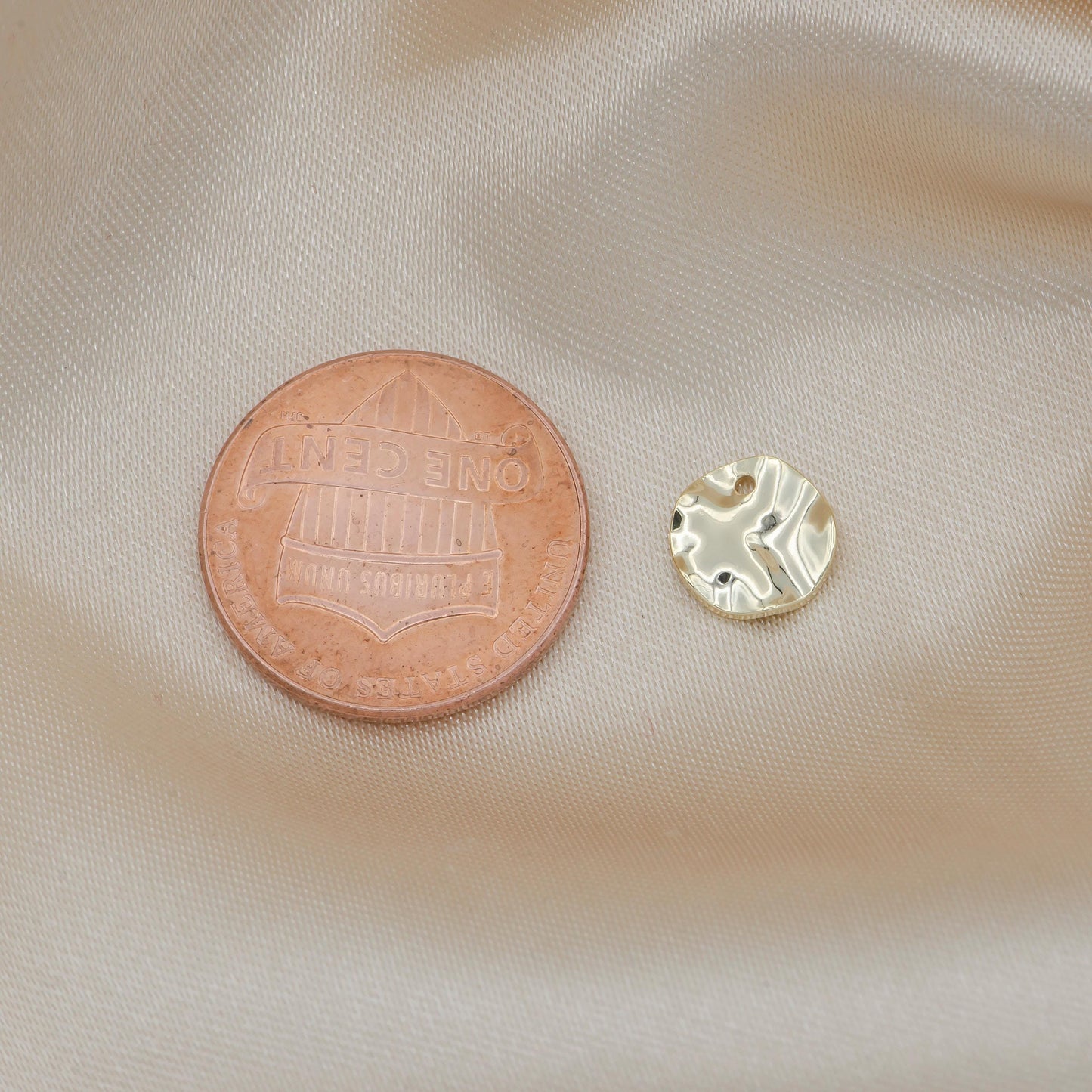 8mm round hammered gold charm dainty craft supplies for necklace bracelet jewelry, geometric charm jewelry making supply diy, 312