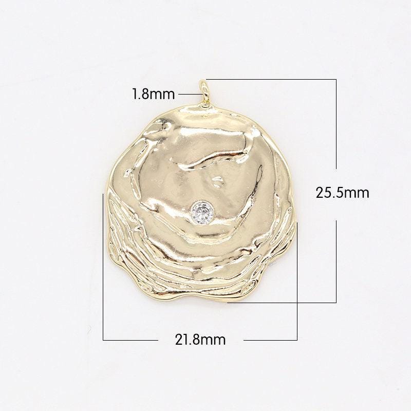 Dainty rustic charm pendant for necklace gold add on cz charm necklace earring bracelet,bulk charms for jewelry making -147