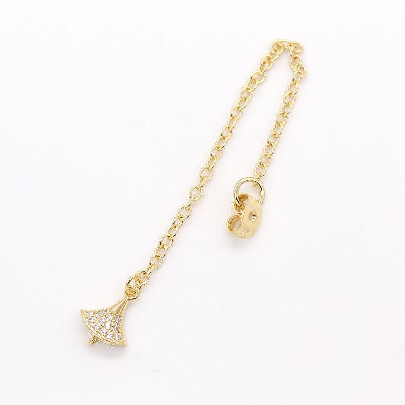 1 pair cubic pendulum drop ear back 70mm long 1mm thick earring back stopper for earring making components jewelry findings wholesale-839