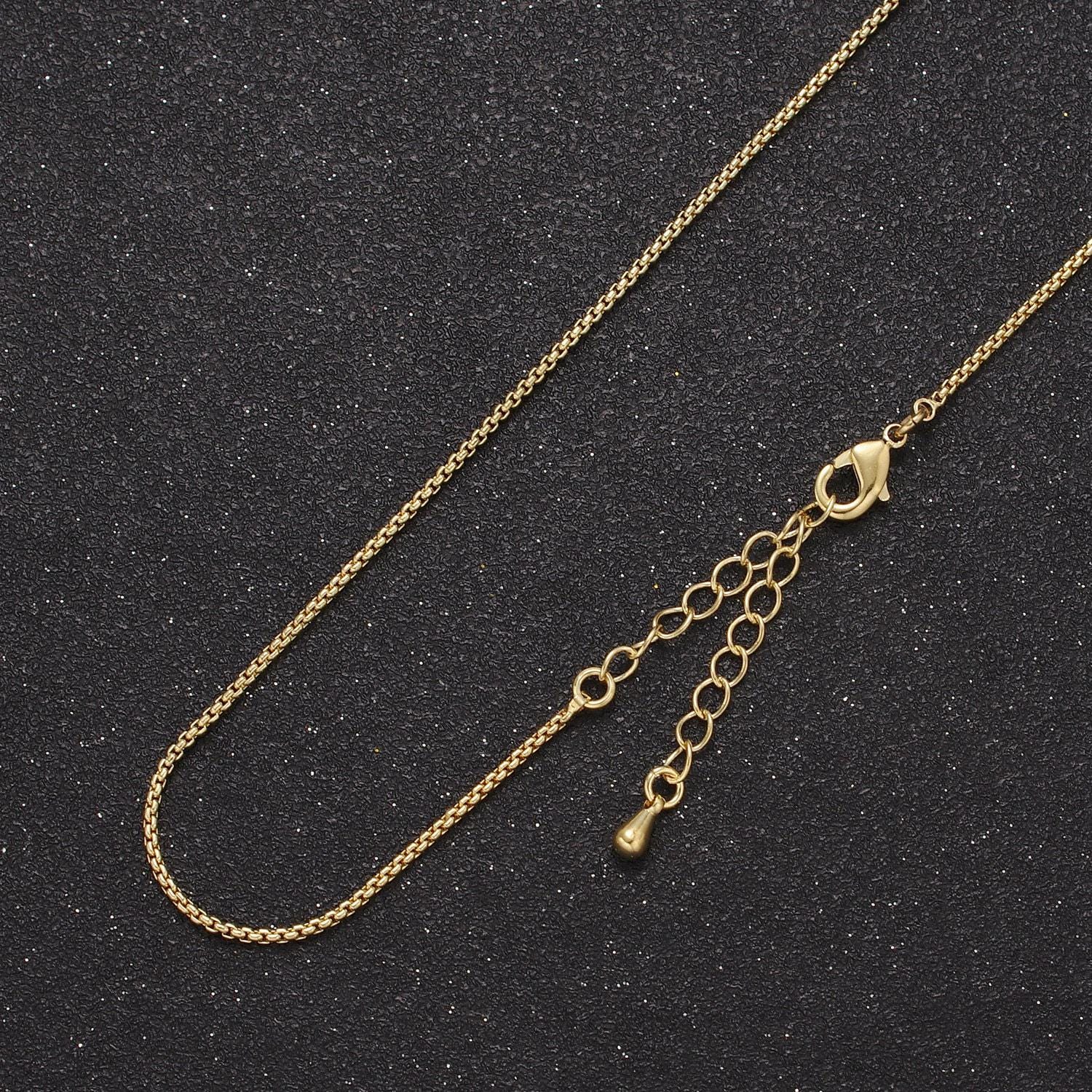 Dainty 24k gold filled rolo chain necklace 1.3 mm rolo link chain jewelry making women necklace 17.7" w/ 2 " extender wa-725