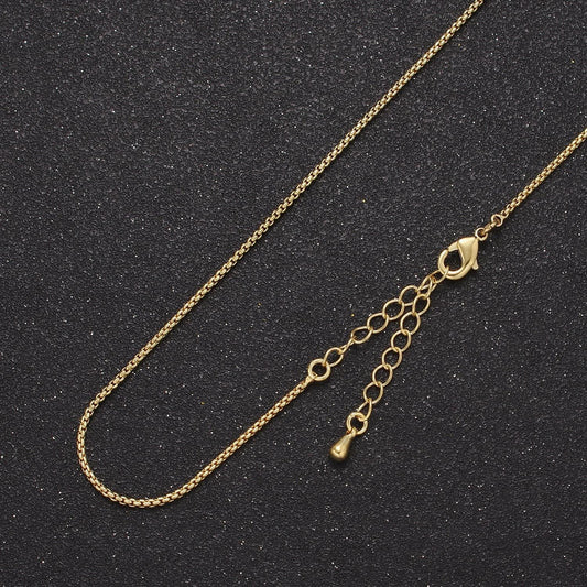 Dainty 24k gold filled rolo chain necklace 1.3 mm rolo link chain jewelry making women necklace 17.7" w/ 2 " extender wa-725