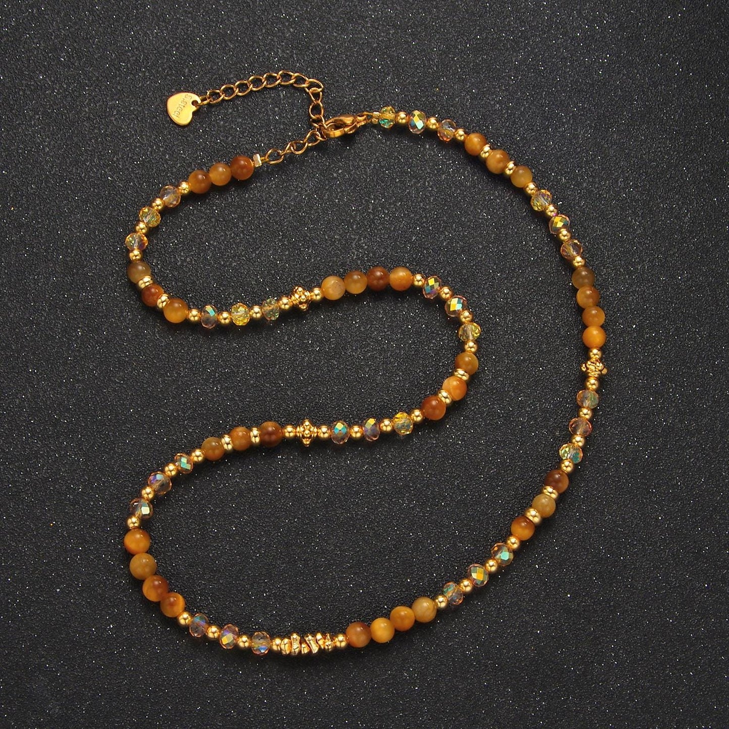 Multifaceted gemstone 14k gold filled beaded necklace | wa-2651 - wa-2654