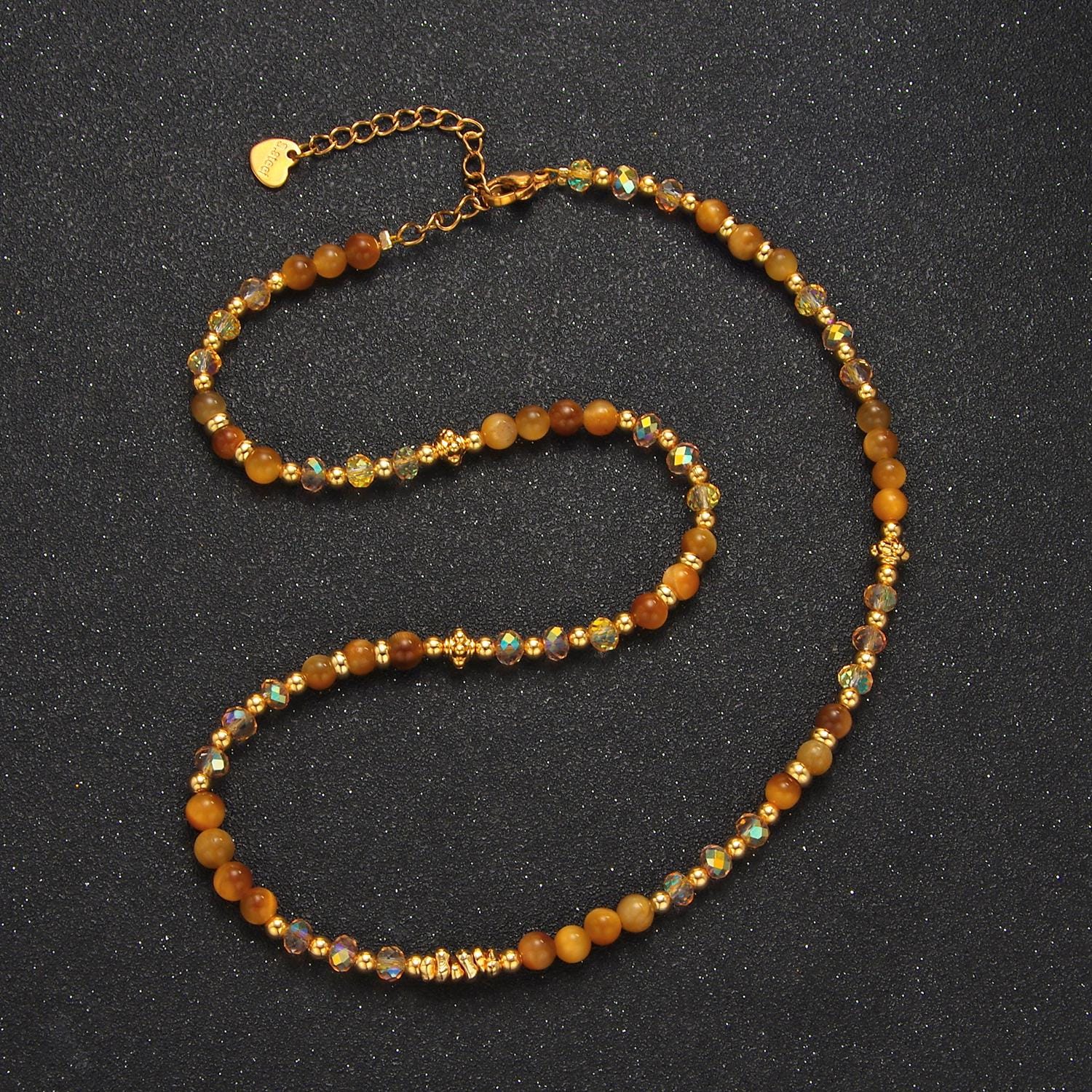 Multifaceted gemstone 14k gold filled beaded necklace | wa-2651 - wa-2654
