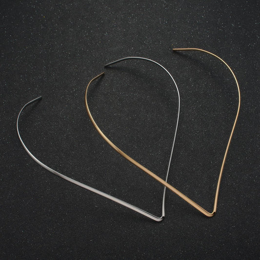 Curved point chevron stainless steel choker necklace in gold & silver collar necklace | wa-2618 wa-2619
