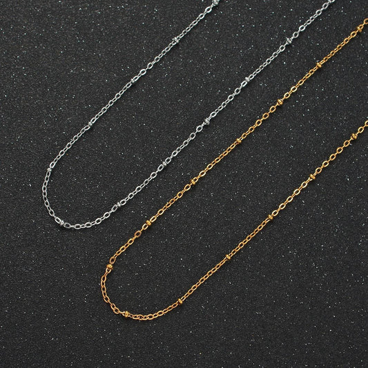 20 inch satellite cable chain stainless steel necklace in gold & silver | wa-2610 wa-2611