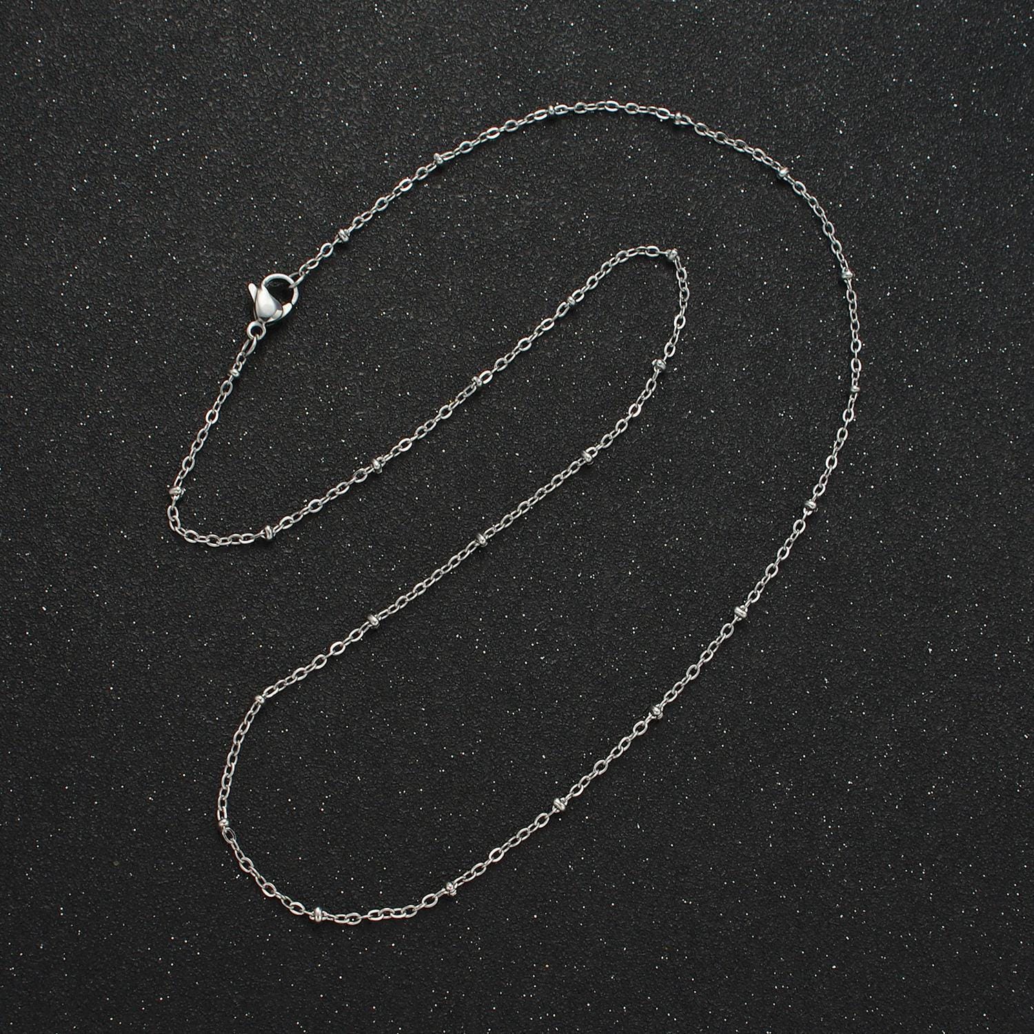 20 inch satellite cable chain stainless steel necklace in gold & silver | wa-2610 wa-2611