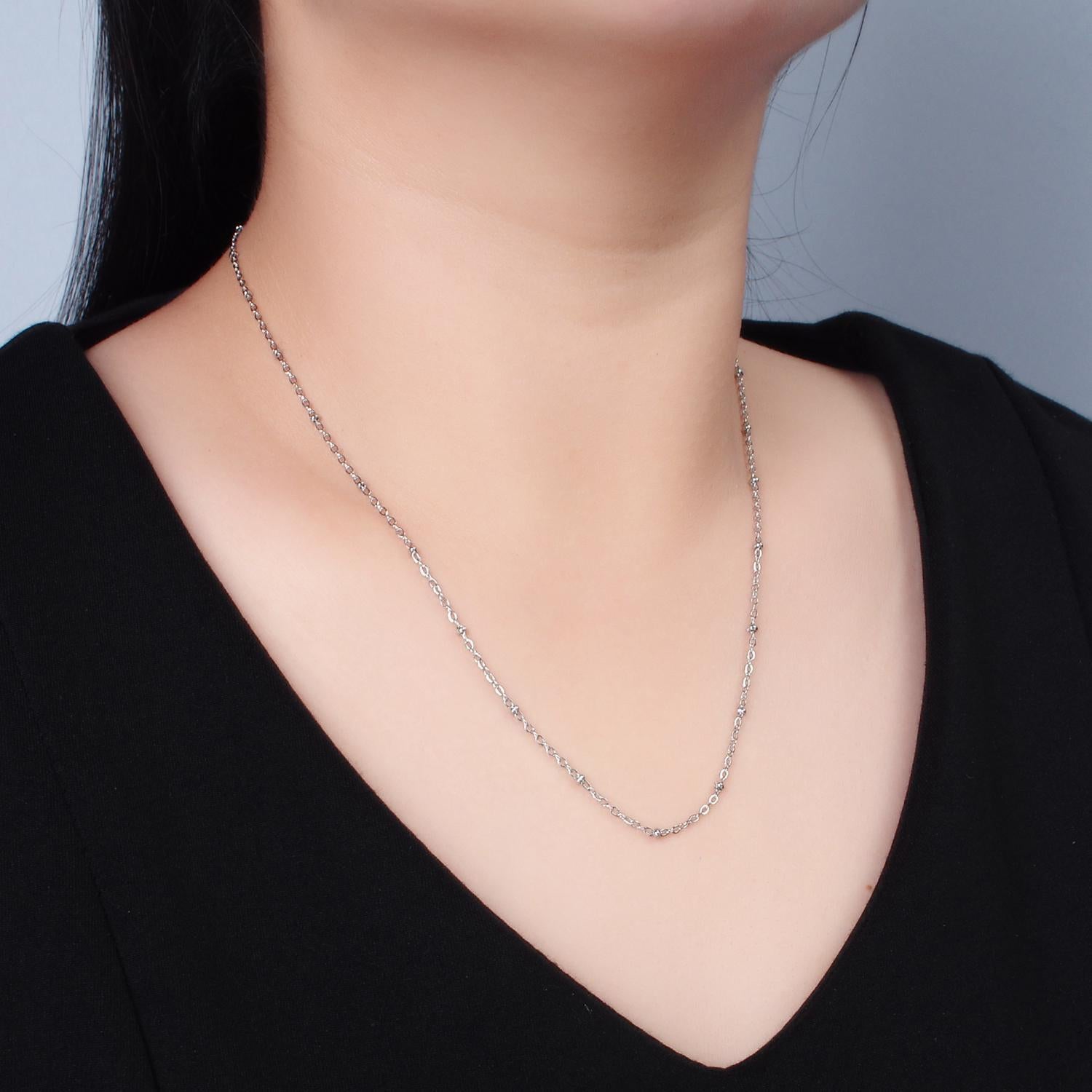 20 inch satellite cable chain stainless steel necklace in gold & silver | wa-2610 wa-2611